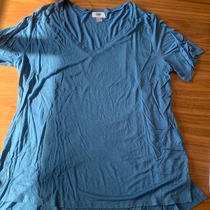 Blue v-neck shirt